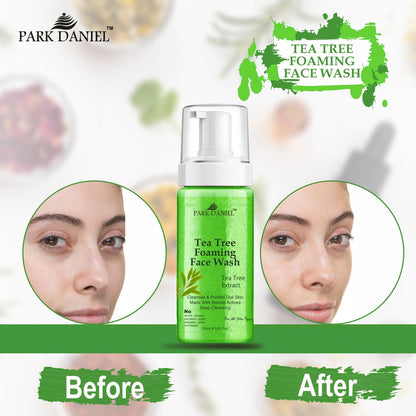 Park Daniel Herbal Tea Tree Foaming Face Wash For Deep Cleansing for Normal to Dry Skin Combo Pack of 2 of 150 ML(300 ML)