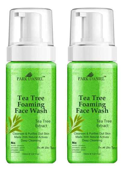 Park Daniel Herbal Tea Tree Foaming Face Wash For Deep Cleansing for Normal to Dry Skin Combo Pack of 2 of 150 ML(300 ML)